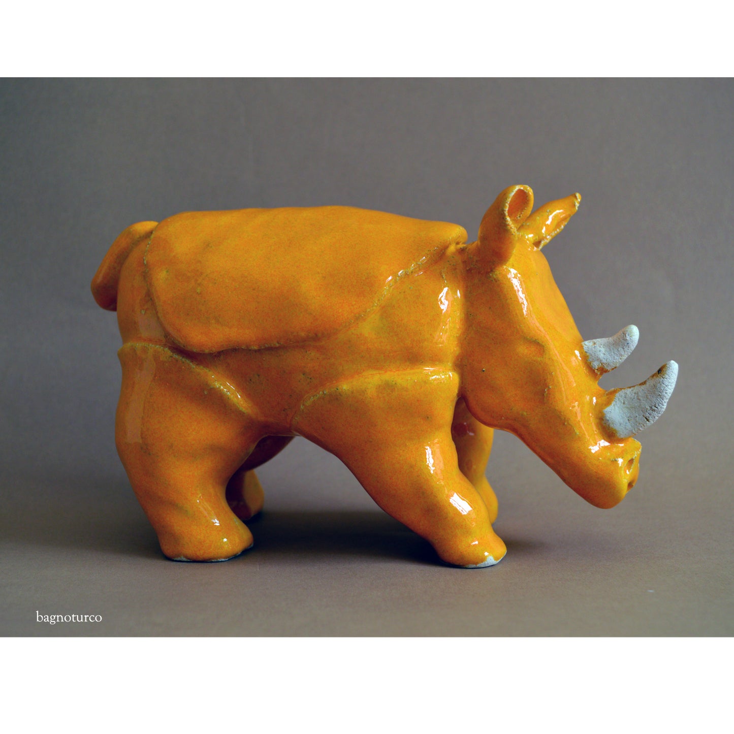 rhinoceros ceramic sculpture