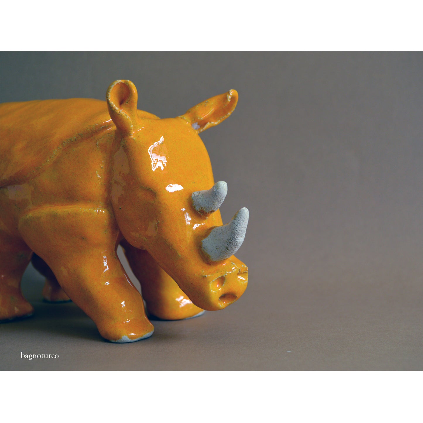 rhinoceros ceramic sculpture