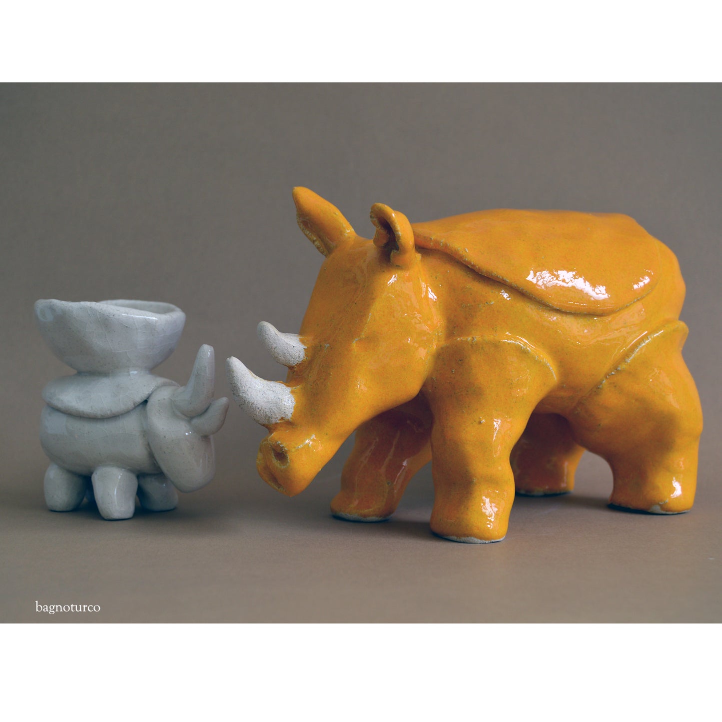 rhinoceros ceramic sculpture