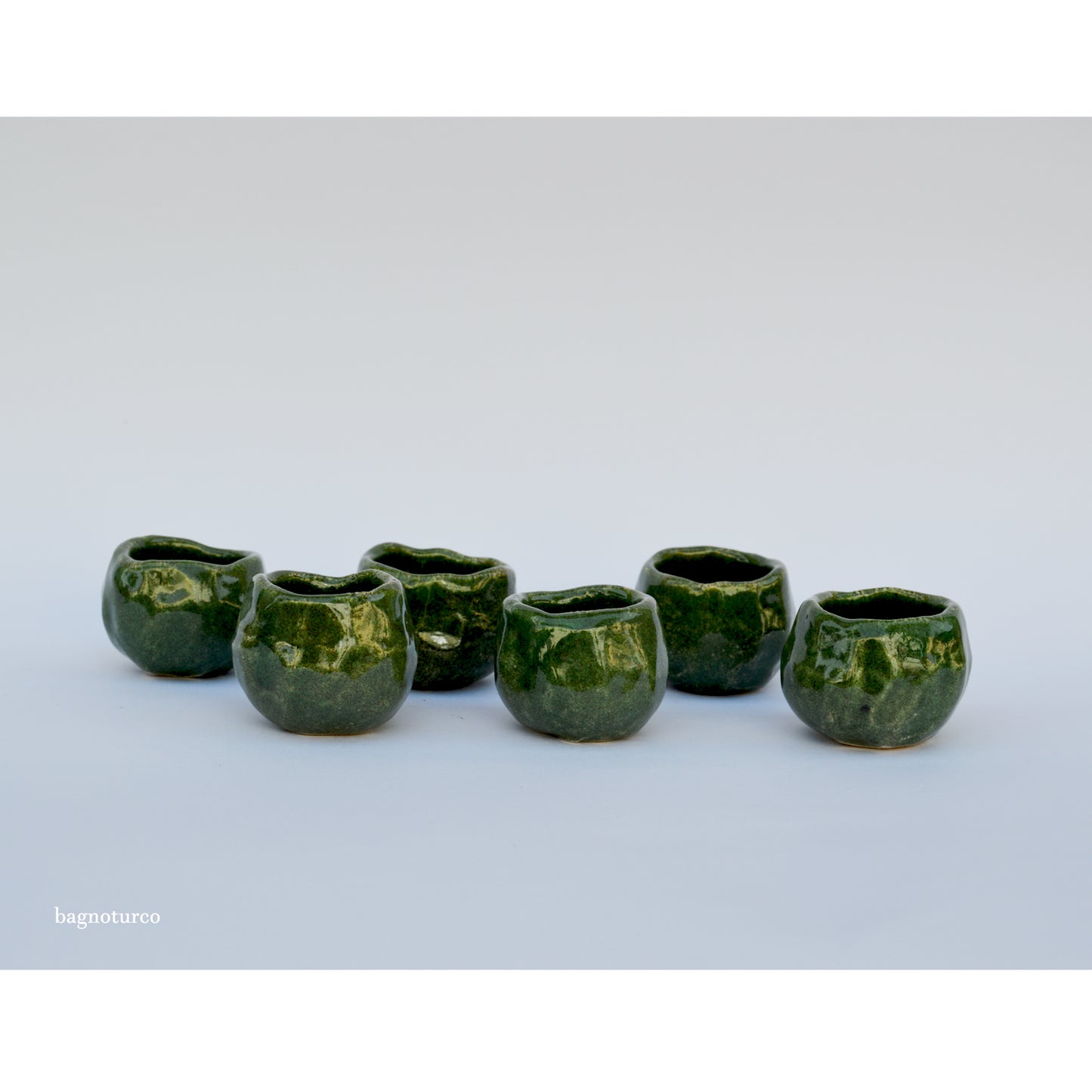 set of 6 ceramic glasses