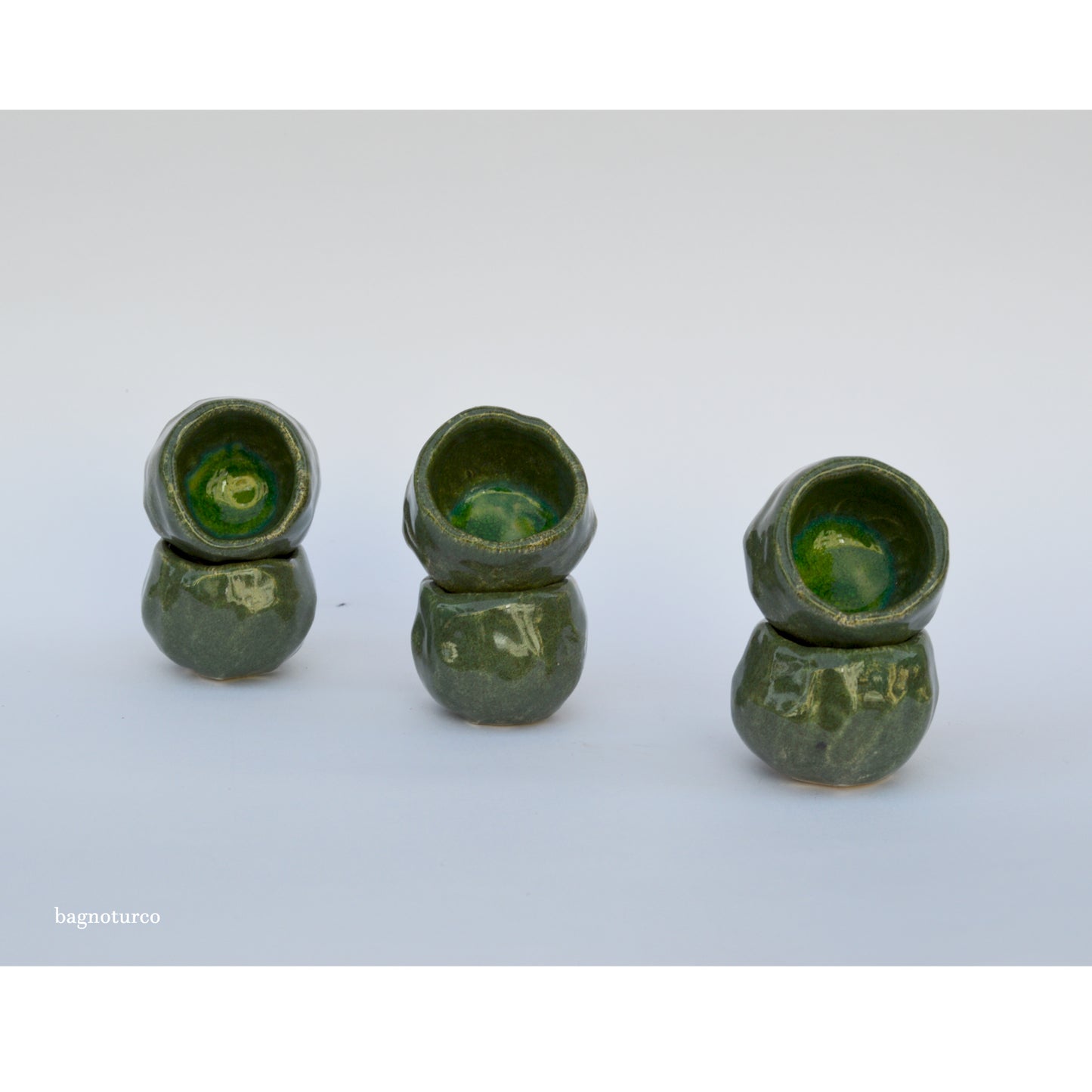 set of 6 ceramic glasses