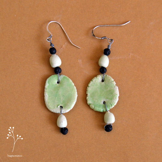 light green terracotta earrings