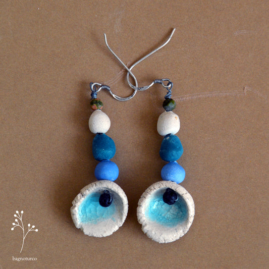 Turquoise terracotta earrings