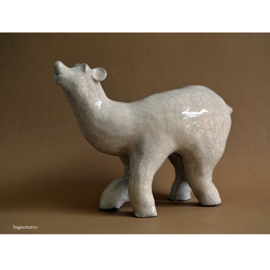 Scultura ceramica Orso Bianco