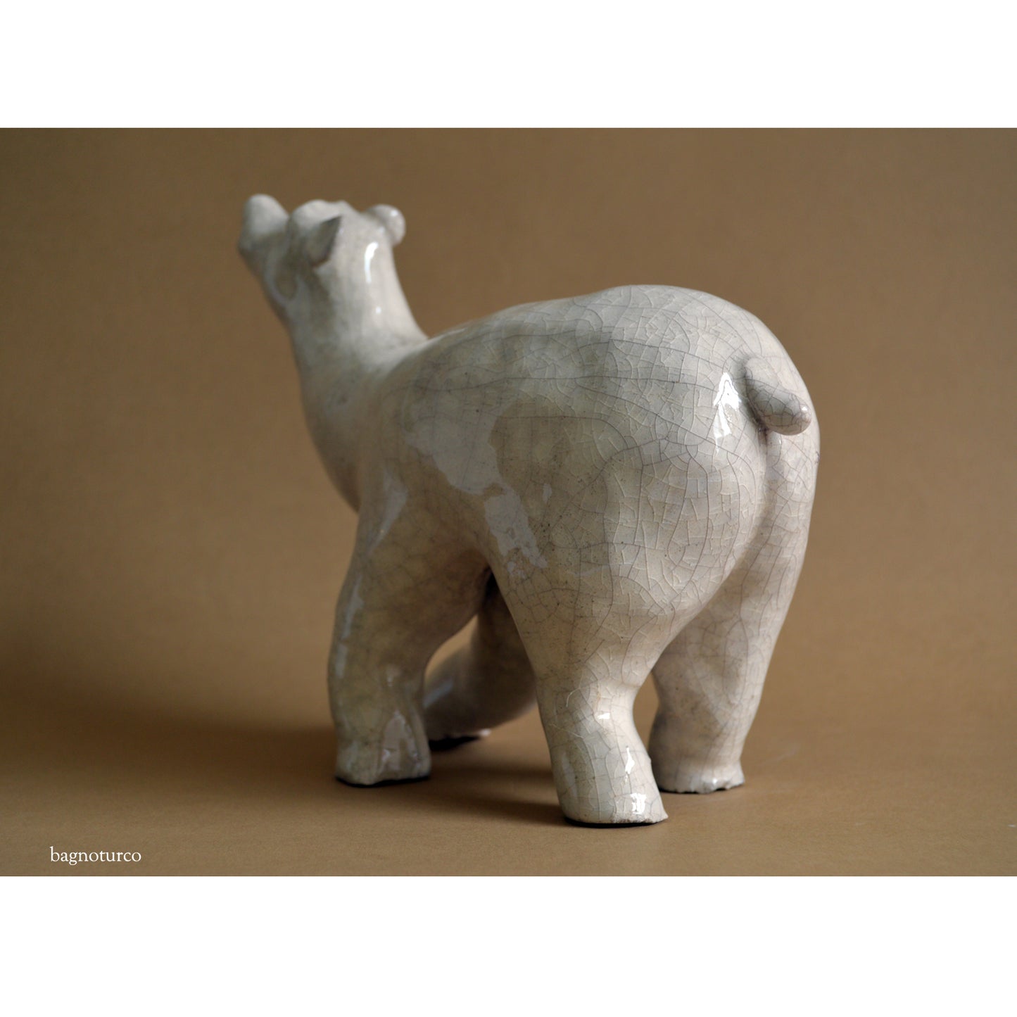 Scultura ceramica Orso Bianco