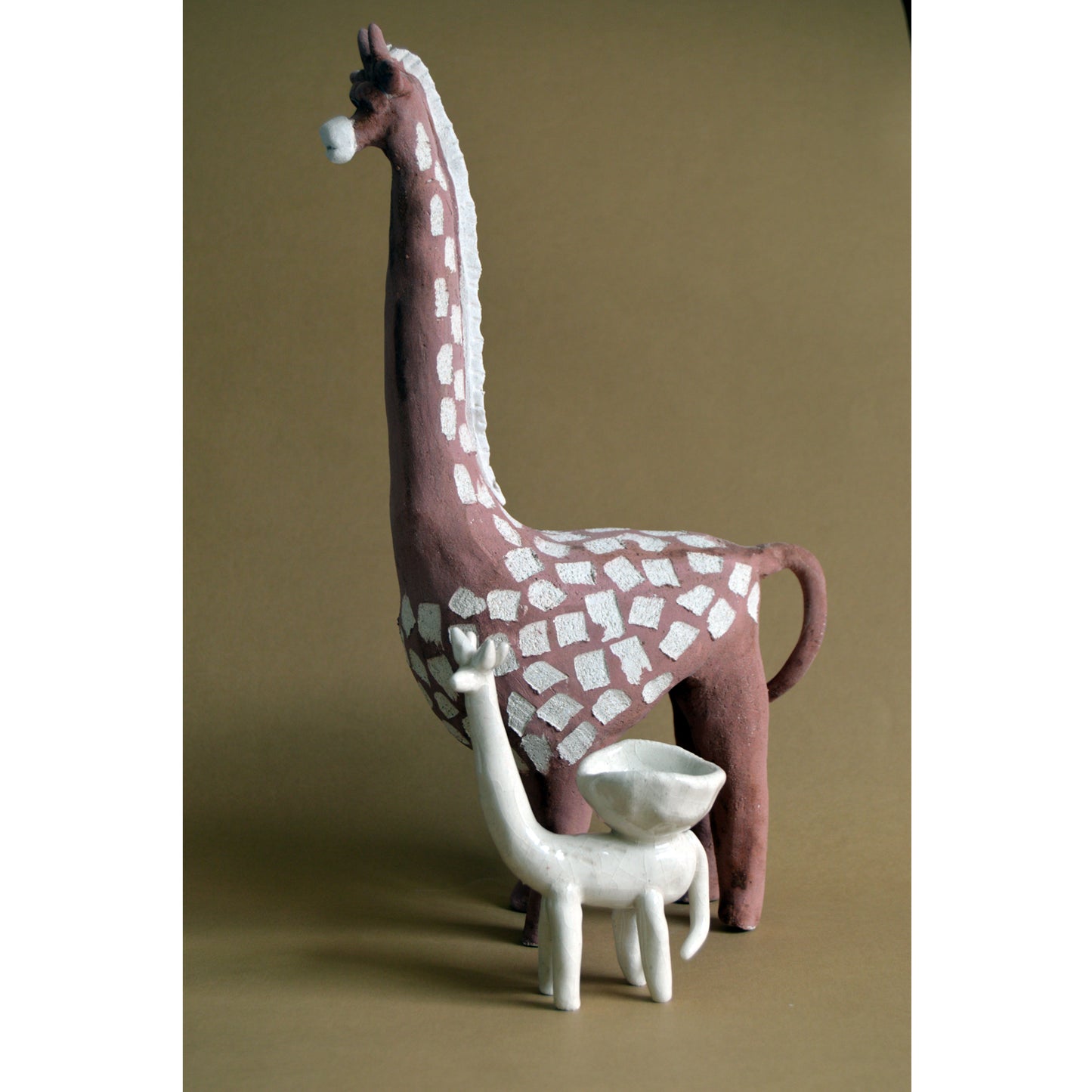 scultura in ceramica Giraffa piccola