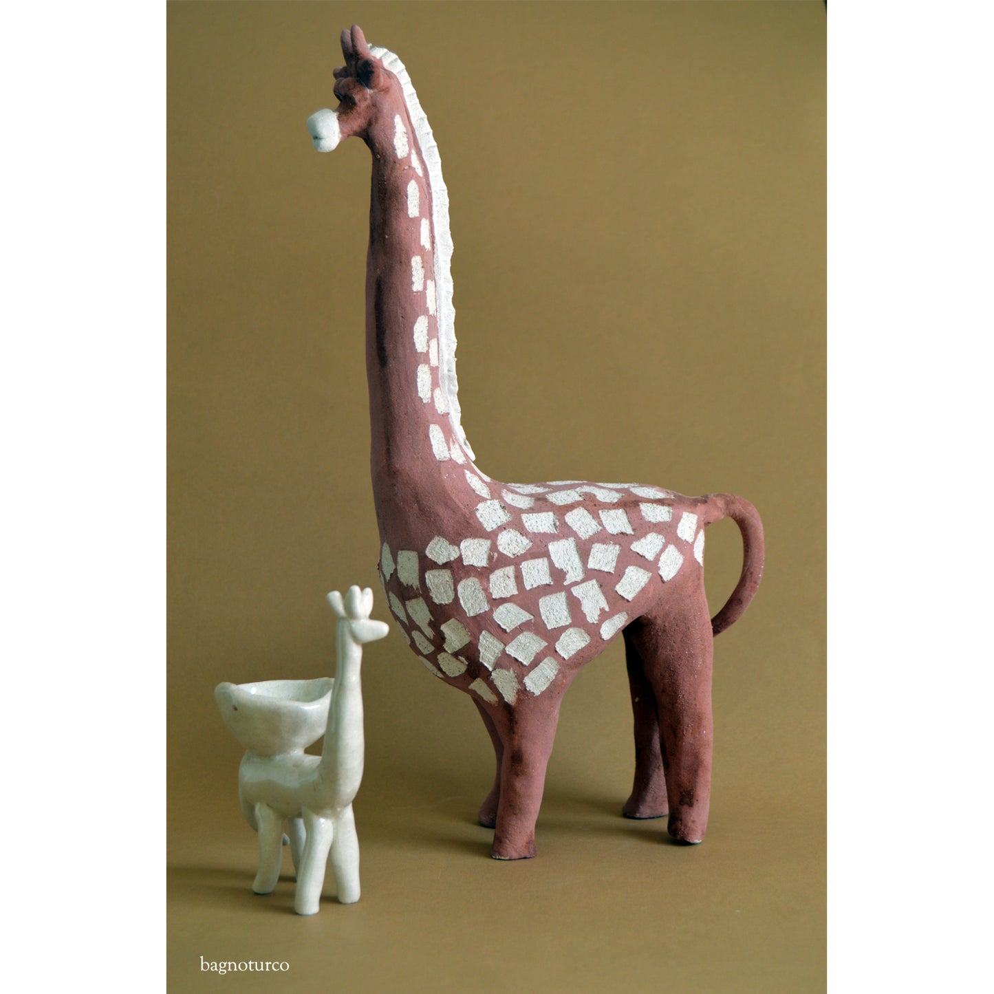 scultura in ceramica Giraffa piccola